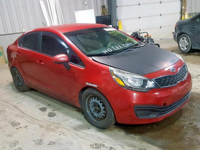 KNADM4A32F6489803 - 2015 KIA RIO LX RED photo 1