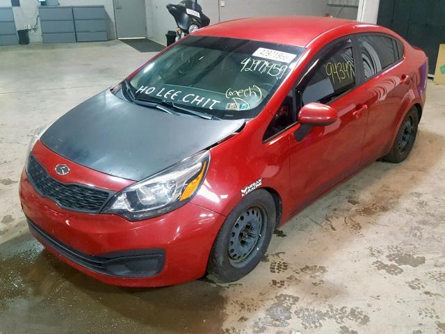 KNADM4A32F6489803 - 2015 KIA RIO LX RED photo 2