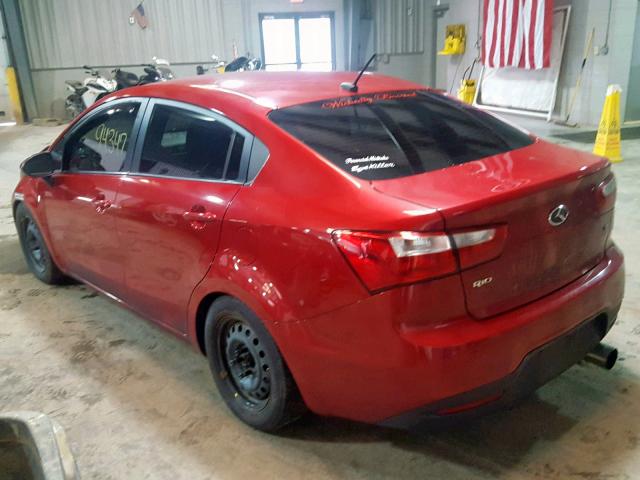 KNADM4A32F6489803 - 2015 KIA RIO LX RED photo 3