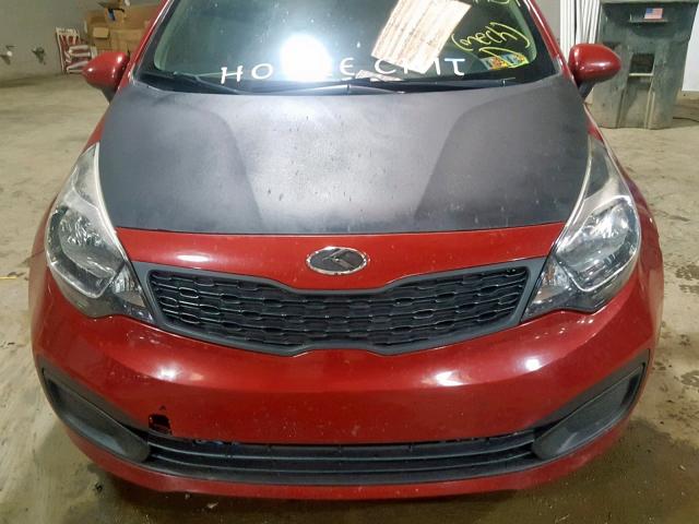 KNADM4A32F6489803 - 2015 KIA RIO LX RED photo 9