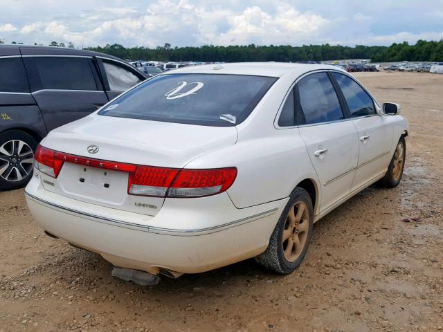 KMHFC46F37A223654 - 2007 HYUNDAI AZERA SE WHITE photo 4