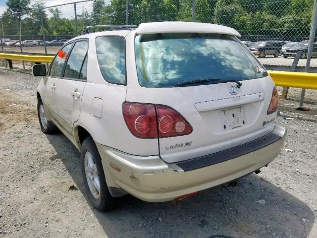 JT6HF10U6X0077211 - 1999 LEXUS RX 300 WHITE photo 3