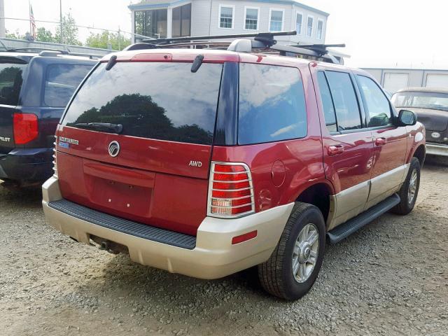 4M2ZU86EX5UJ14093 - 2005 MERCURY MOUNTAINEE RED photo 4