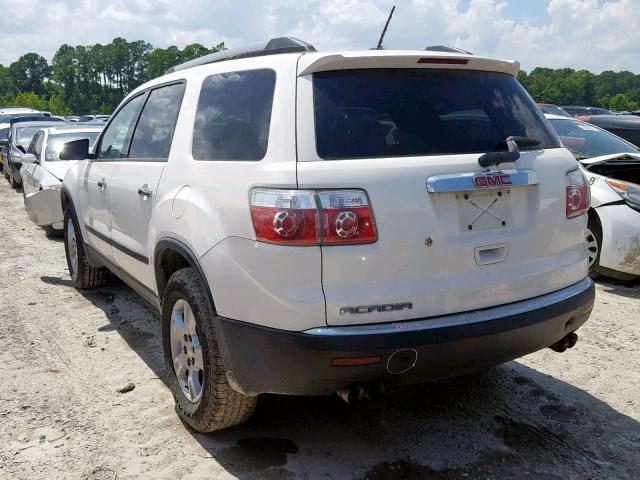 1GKLRKEDXAJ157660 - 2010 GMC ACADIA SL WHITE photo 3