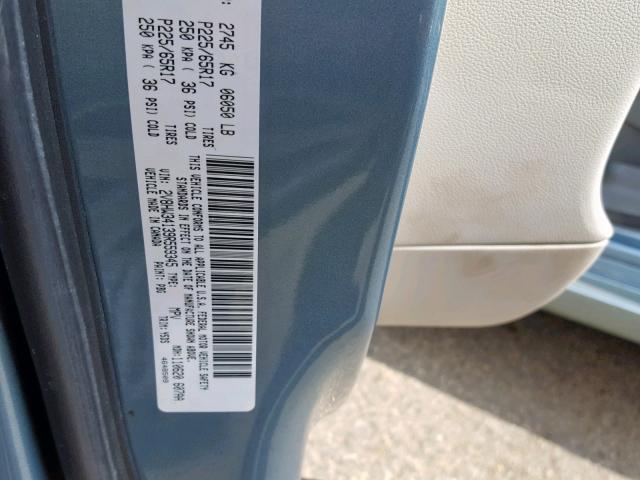 2V8HW34139R559345 - 2009 VOLKSWAGEN ROUTAN SE BLUE photo 10