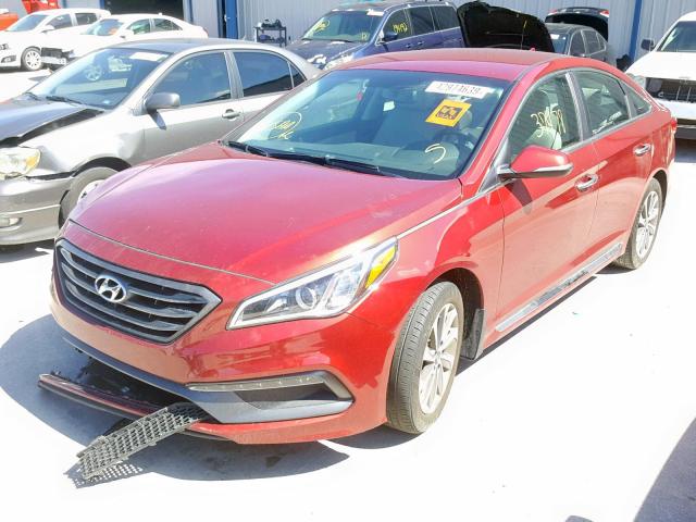 5NPE34AF4GH289033 - 2016 HYUNDAI SONATA SPO RED photo 2