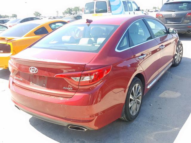 5NPE34AF4GH289033 - 2016 HYUNDAI SONATA SPO RED photo 4