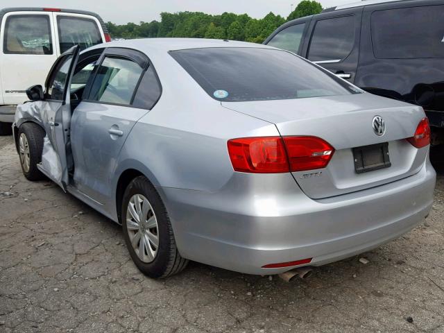 3VW2K7AJ1EM231607 - 2014 VOLKSWAGEN JETTA BASE SILVER photo 3