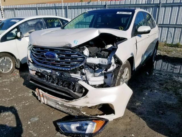 2FMPK4J91KBB71446 - 2019 FORD EDGE SEL WHITE photo 2