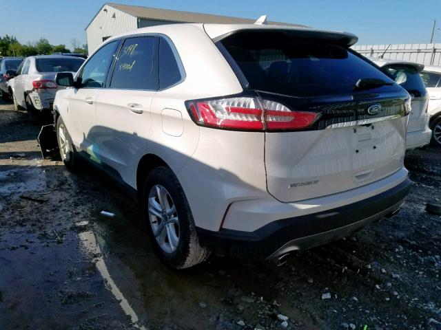 2FMPK4J91KBB71446 - 2019 FORD EDGE SEL WHITE photo 3