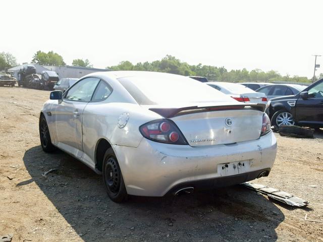 KMHHM66D08U281690 - 2008 HYUNDAI TIBURON GS SILVER photo 3