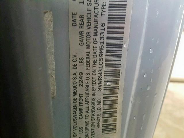 3VWRW31C59M513316 - 2009 VOLKSWAGEN NEW BEETLE ლურჯი ფოტო 10