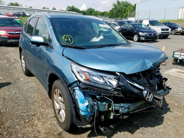 2HKRM4H75FH672863 - 2015 HONDA CR-V EXL BLUE photo 1