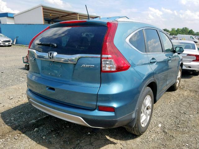 2HKRM4H75FH672863 - 2015 HONDA CR-V EXL BLUE photo 4