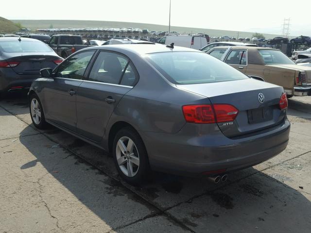 3VWLL7AJ1BM103574 - 2011 VOLKSWAGEN JETTA TDI GRAY photo 3