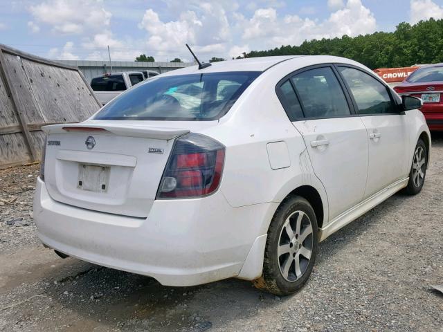 3N1AB6AP9CL764906 - 2012 NISSAN SENTRA 2.0 WHITE photo 4