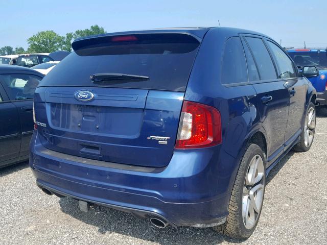 2FMDK4AKXCBA26252 - 2012 FORD EDGE SPORT BLUE photo 4