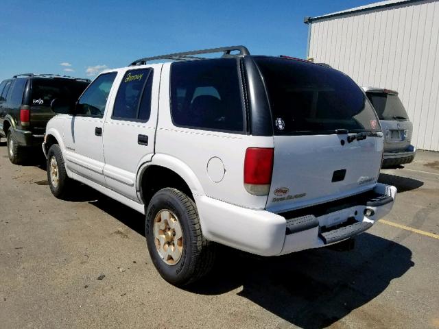 1GNDT13W4X2202036 - 1999 CHEVROLET BLAZER WHITE photo 3