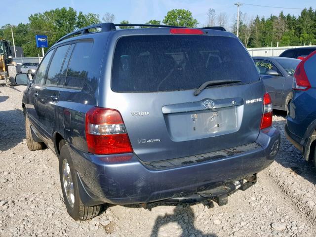 JTEEP21AX50105832 - 2005 TOYOTA HIGHLANDER BLUE photo 3