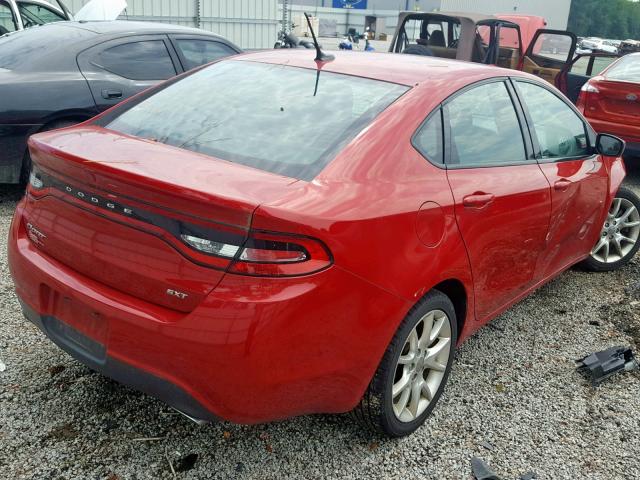 1C3CDFBA8DD335665 - 2013 DODGE DART SXT RED photo 4