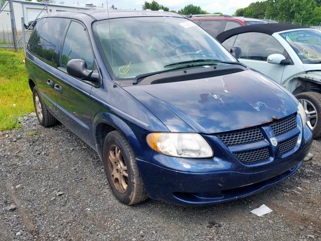 1D4GP25R63B299308 - 2003 DODGE CARAVAN SE BLUE photo 1