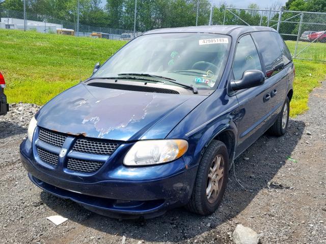 1D4GP25R63B299308 - 2003 DODGE CARAVAN SE BLUE photo 2