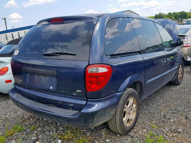 1D4GP25R63B299308 - 2003 DODGE CARAVAN SE BLUE photo 4