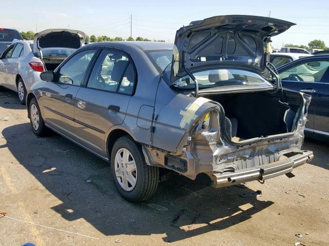 2HGES16325H570903 - 2005 HONDA CIVIC DX V GRAY photo 3