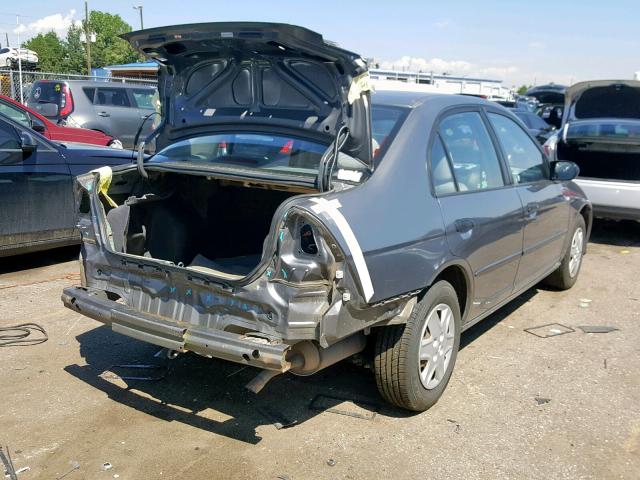 2HGES16325H570903 - 2005 HONDA CIVIC DX V GRAY photo 4