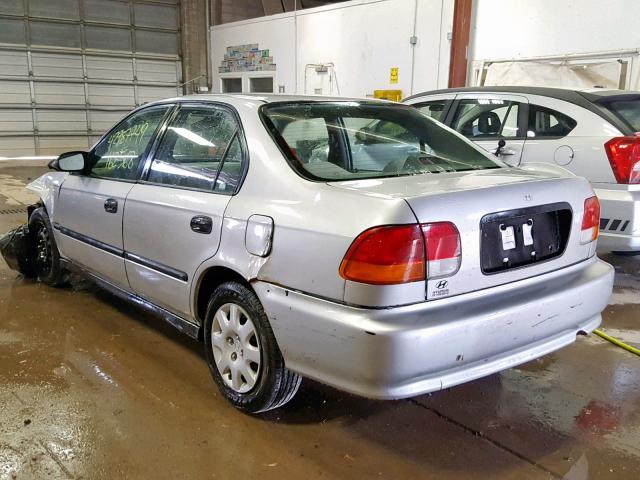 1HGEJ6622WL006244 - 1998 HONDA CIVIC DX SILVER photo 3