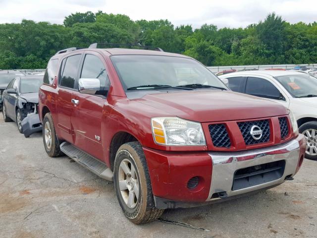 5N1AA08C07N702599 - 2007 NISSAN ARMADA SE RED photo 1