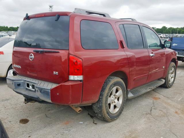 5N1AA08C07N702599 - 2007 NISSAN ARMADA SE RED photo 4