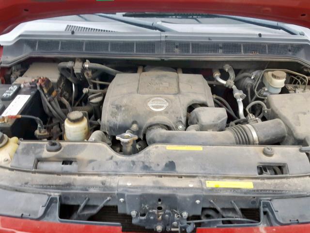 5N1AA08C07N702599 - 2007 NISSAN ARMADA SE RED photo 7