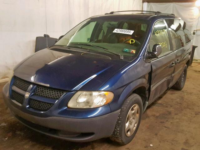 1D4GP25323B151801 - 2003 DODGE CARAVAN SE BLUE photo 2