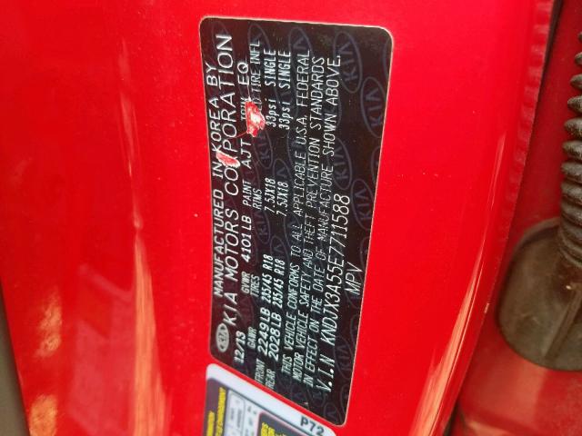 KNDJX3A55E7711588 - 2014 KIA SOUL ! Qırmızı foto 10