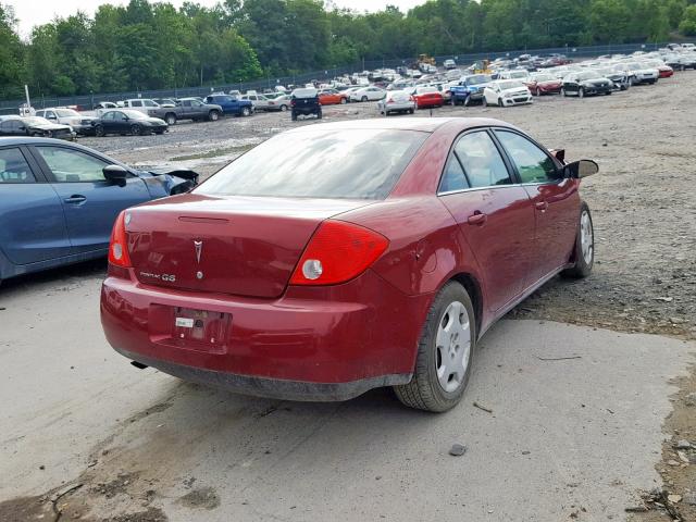 1G2ZF57B884262674 - 2008 PONTIAC G6 VALUE L RED photo 4