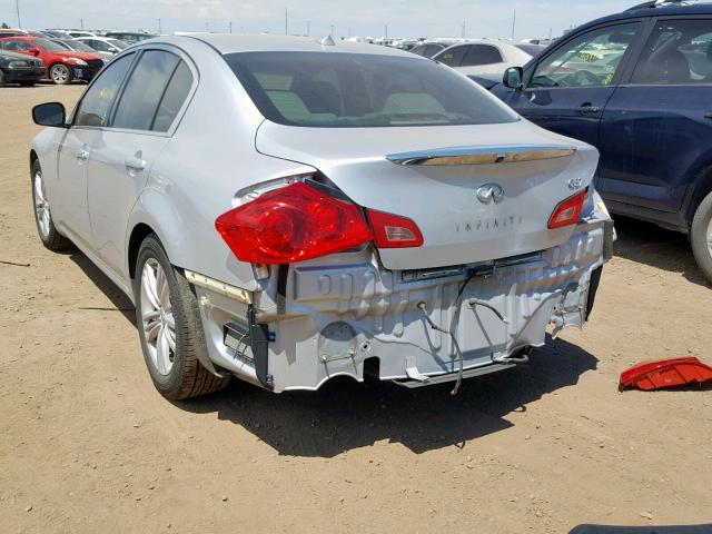 JN1CV6AP5BM305246 - 2011 INFINITI G37 BASE SILVER photo 3