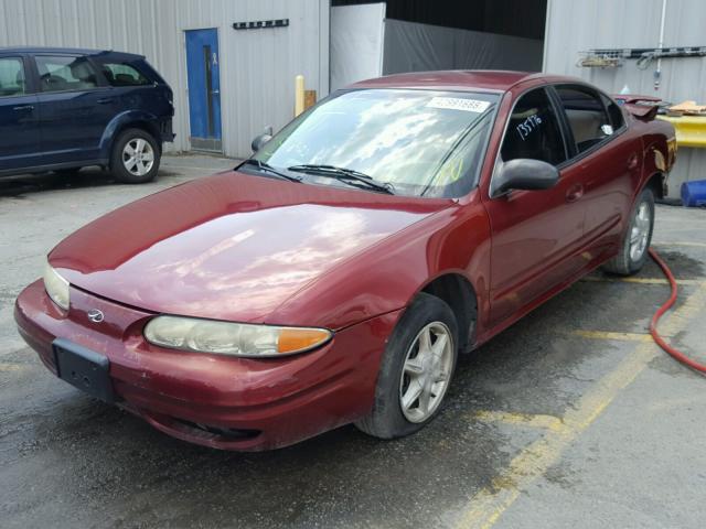 1G3NL52E33C304106 - 2003 OLDSMOBILE ALERO GL BURGUNDY photo 2