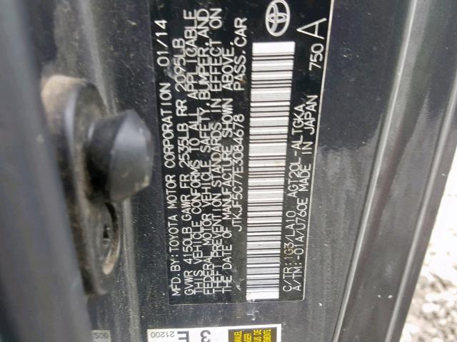 JTKJF5C77E3084678 - 2014 TOYOTA SCION TC გრაფიტი ფოტო 10