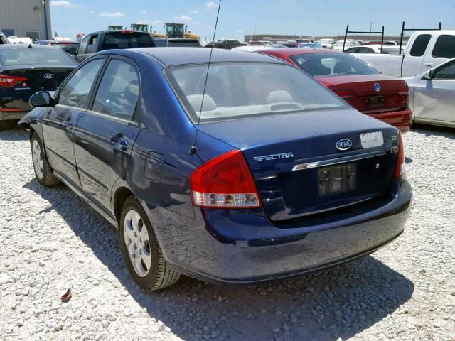 KNAFE221595636021 - 2009 KIA SPECTRA EX BLUE photo 3