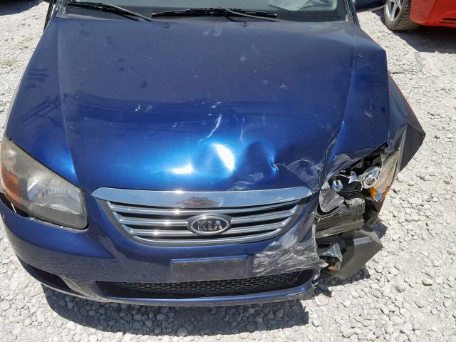 KNAFE221595636021 - 2009 KIA SPECTRA EX BLUE photo 7