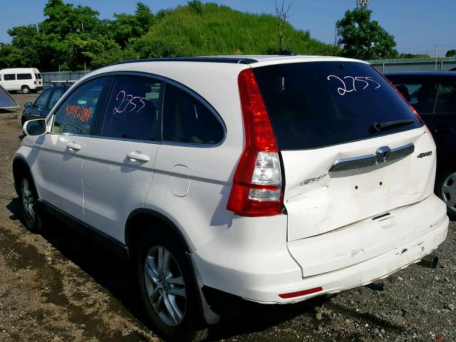 5J6RE4H72BL039864 - 2011 HONDA CR-V EXL WHITE photo 3