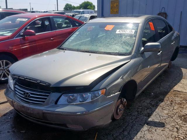 KMHFC46F77A138431 - 2007 HYUNDAI AZERA SE GREEN photo 2