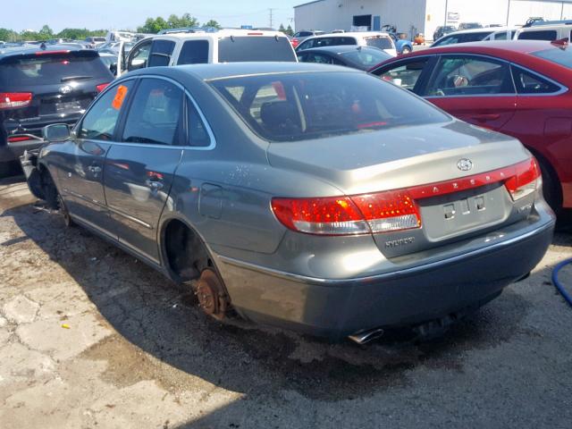 KMHFC46F77A138431 - 2007 HYUNDAI AZERA SE GREEN photo 3