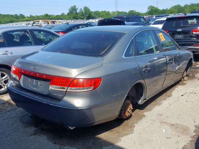 KMHFC46F77A138431 - 2007 HYUNDAI AZERA SE GREEN photo 4