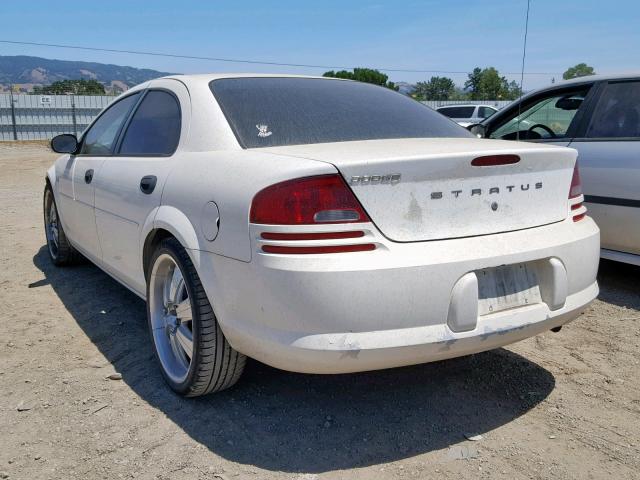 1B3EL36X04N401366 - 2004 DODGE STRATUS SE WHITE photo 3