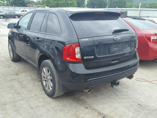 2FMDK4JC0DBA80024 - 2013 FORD EDGE SEL BLACK photo 3