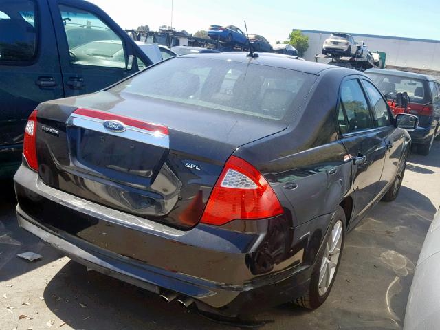 3FAHP0JAXBR213262 - 2011 FORD FUSION SEL BLACK photo 4