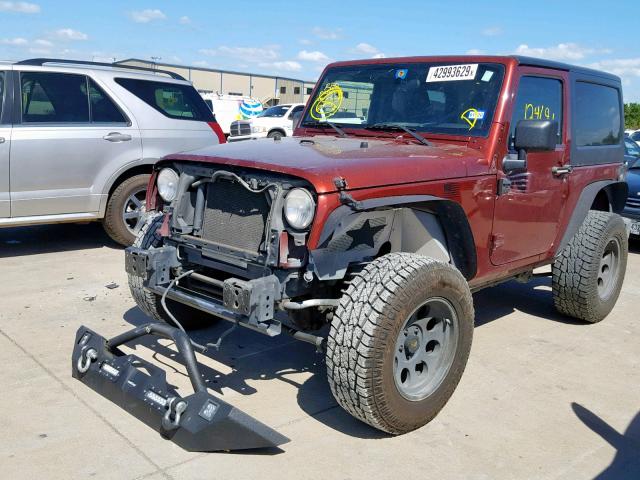 1J4FA241X8L651467 - 2008 JEEP WRANGLER X MAROON photo 2