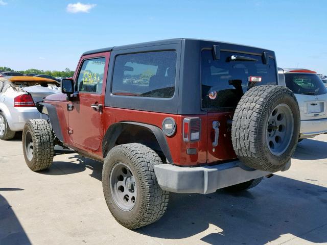 1J4FA241X8L651467 - 2008 JEEP WRANGLER X MAROON photo 3